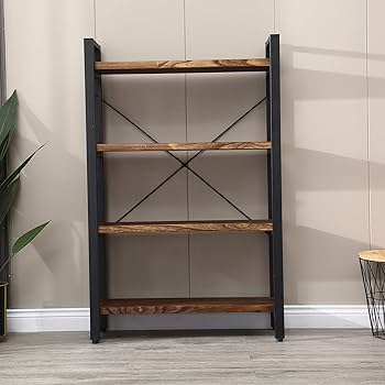 Amazon.com: WH-AOERPUMY Solid Wood Bookshelf, 4-Tier Rustic